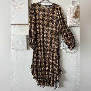 Yellow and navy dress